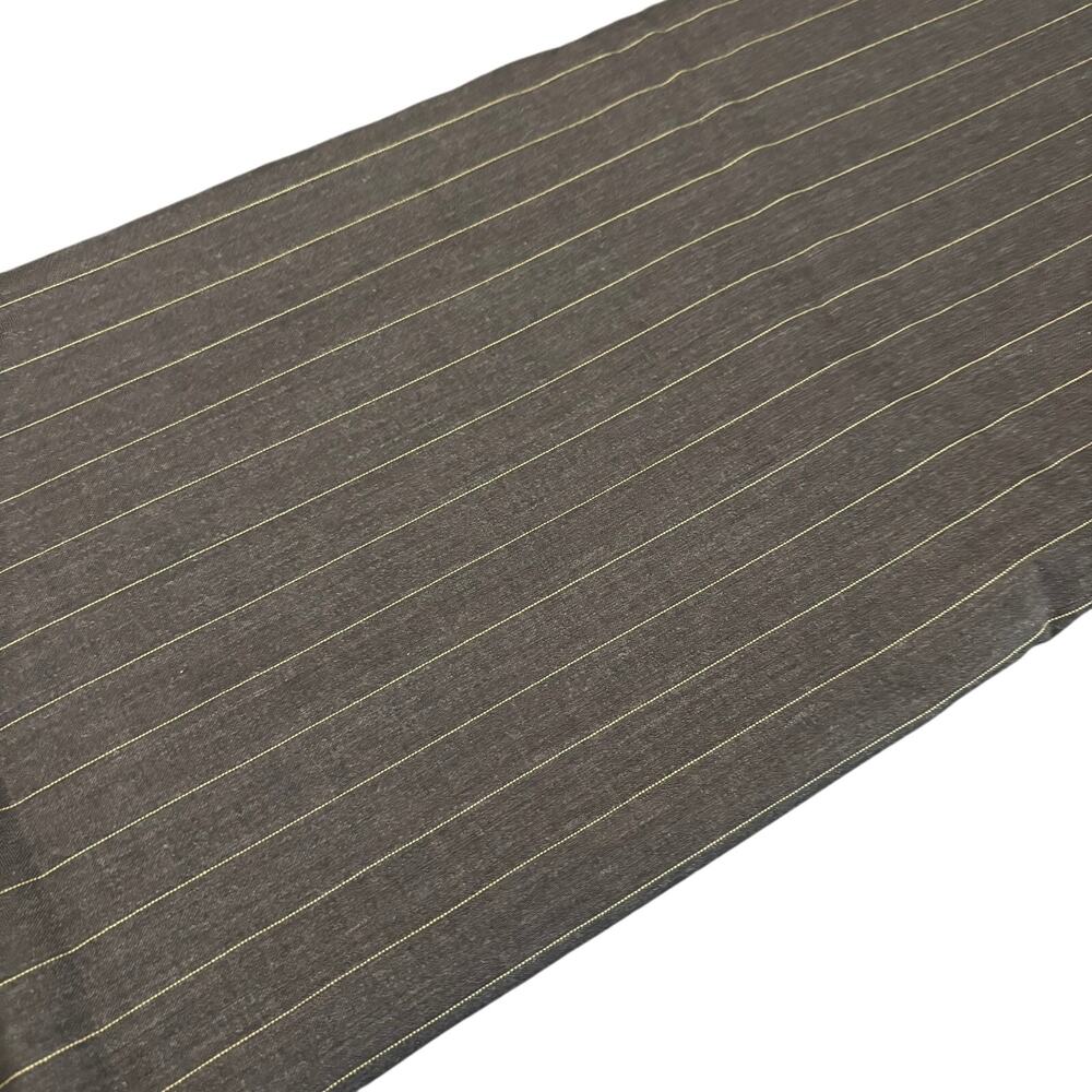 Charcoal Gray Wool Suiting Fabric Yellow Pinstripe 58" Wide 3.5 Yards